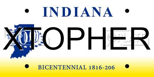 XTOPHER Indiana License Plate