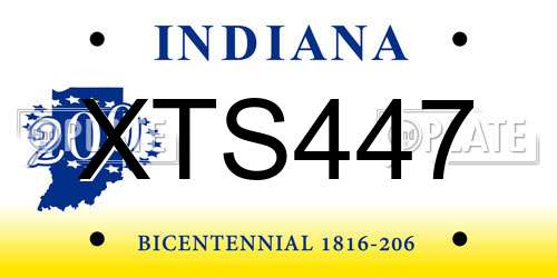 XTS447 Indiana License Plate