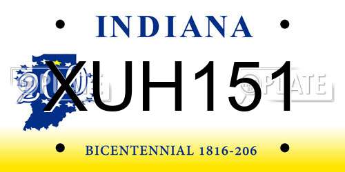 XUH151 Indiana License Plate