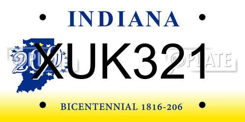 XUK321 Indiana License Plate