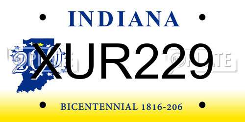 XUR229 Indiana License Plate