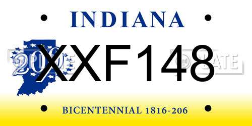XXF148 Indiana License Plate
