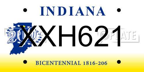 XXH621 Indiana License Plate