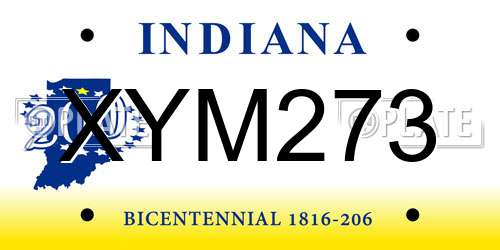 XYM273 Indiana License Plate