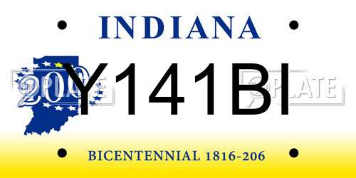 Y141BI Indiana License Plate