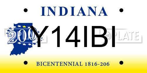 Y14IBI Indiana License Plate