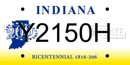 Y2150H Indiana License Plate
