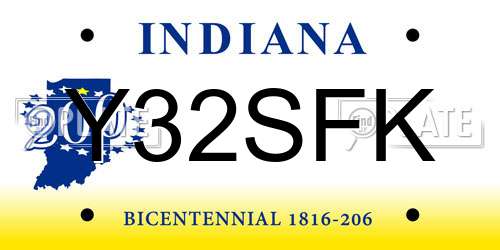 Y32SFK Indiana License Plate
