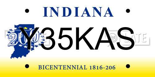 Y35KAS Indiana License Plate