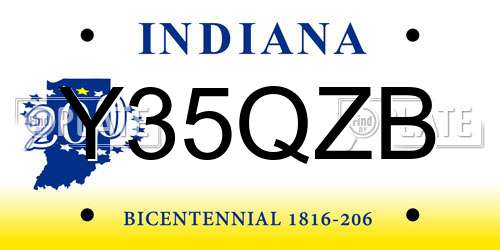 Y35QZB Indiana License Plate