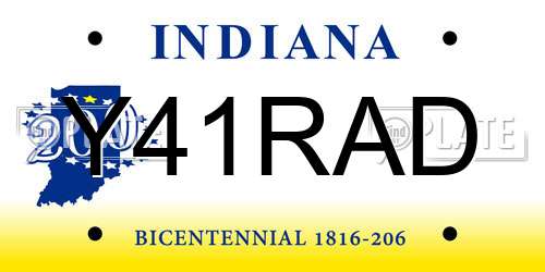Y41RAD Indiana License Plate