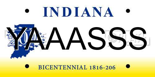 YAAASSS Indiana License Plate
