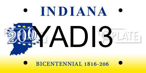 YADI3 Indiana License Plate