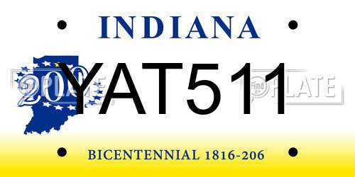 YAT511 Indiana License Plate