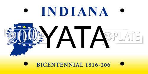 YATA Indiana License Plate