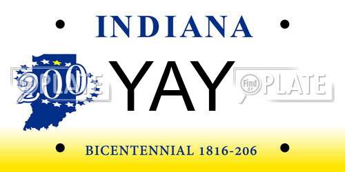 YAY Indiana License Plate