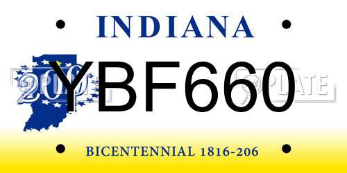 YBF660 Indiana License Plate