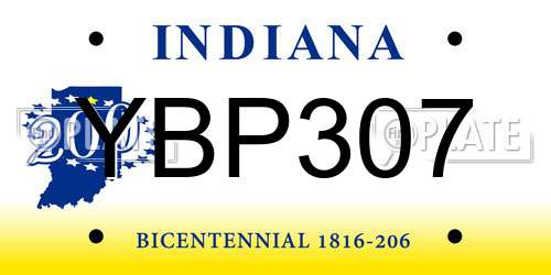 YBP307 Indiana License Plate
