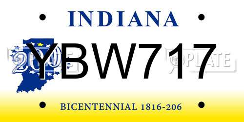 YBW717 Indiana License Plate