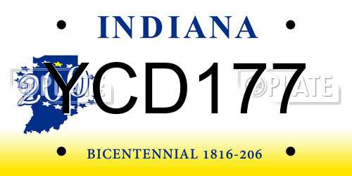 YCD177 Indiana License Plate