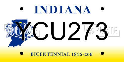 YCU273 Indiana License Plate