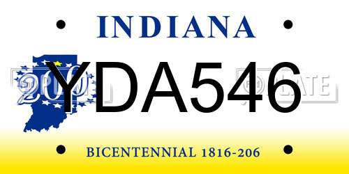 YDA546 Indiana License Plate