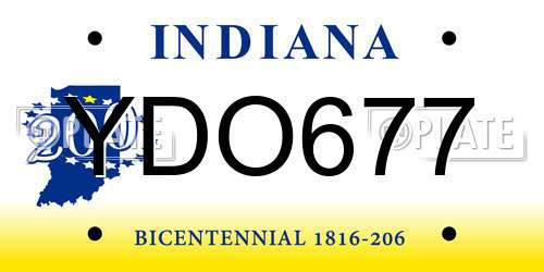 YDO677 Indiana License Plate
