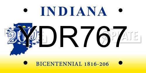 YDR767 Indiana License Plate