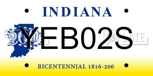 YEB02S Indiana License Plate