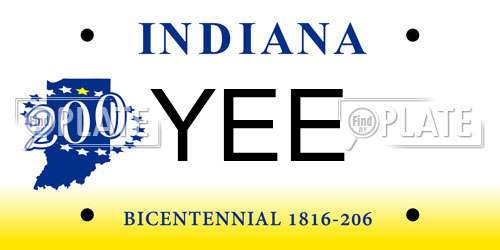 YEE Indiana License Plate