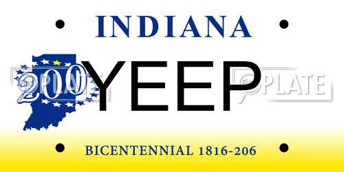 YEEP Indiana License Plate