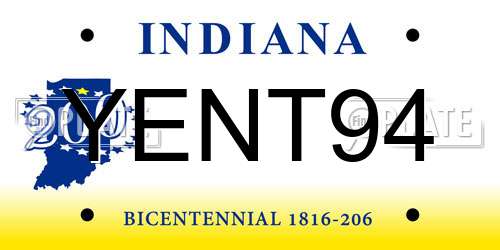 YENT94 Indiana License Plate