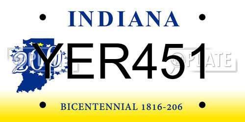 YER451 Indiana License Plate