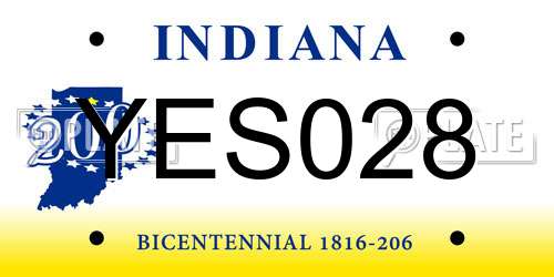 YES028 Indiana License Plate