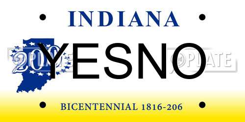 YESNO Indiana License Plate