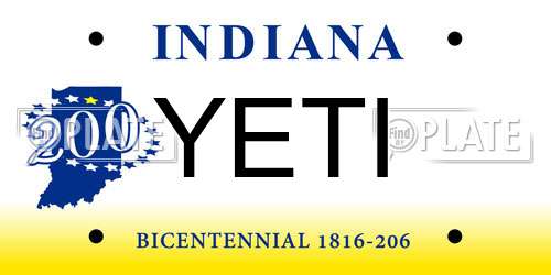 YETI Indiana License Plate