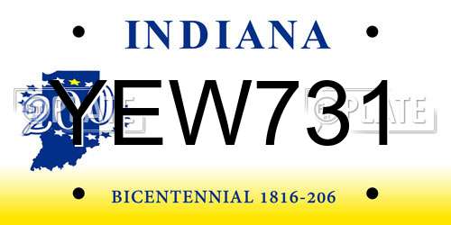 YEW731 Indiana License Plate