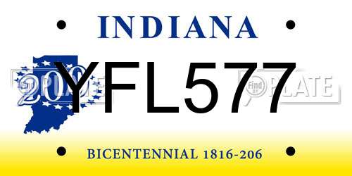 YFL577 Indiana License Plate