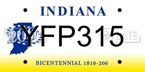 YFP315 Indiana License Plate