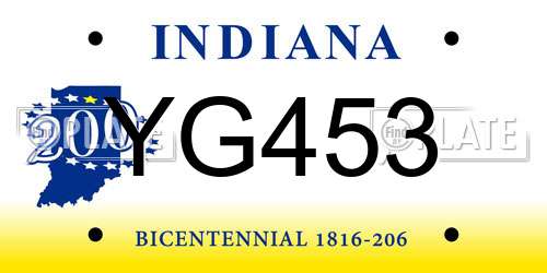 YG453 Indiana License Plate
