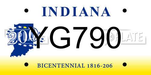 YG790 Indiana License Plate