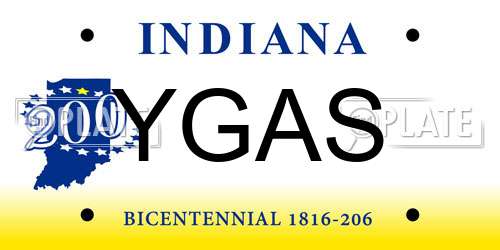 YGAS Indiana License Plate