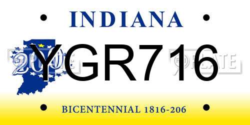 YGR716 Indiana License Plate