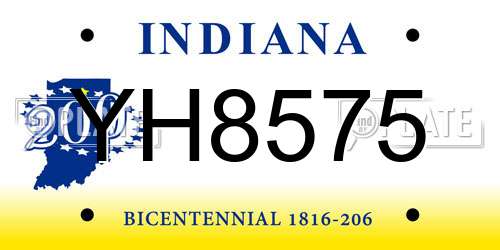 YH8575 Indiana License Plate