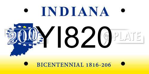 YI820 Indiana License Plate