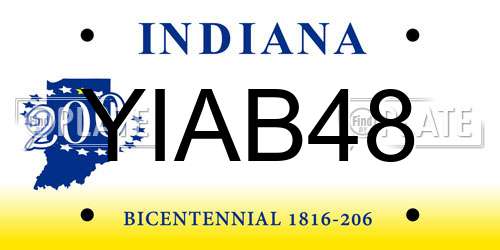 YIAB48 Indiana License Plate