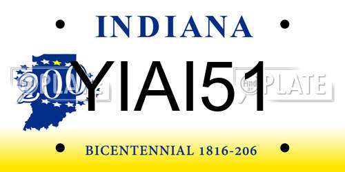 YIAI51 Indiana License Plate