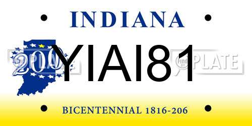 YIAI81 Indiana License Plate