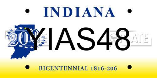 YIAS48 Indiana License Plate