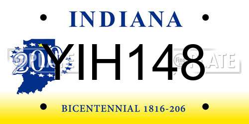 YIH148 Indiana License Plate